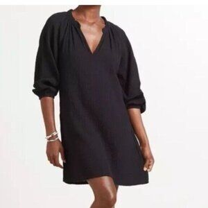Nation Ltd Nala Peasant Dress in Black Cotton Gauze Size Medium EUC